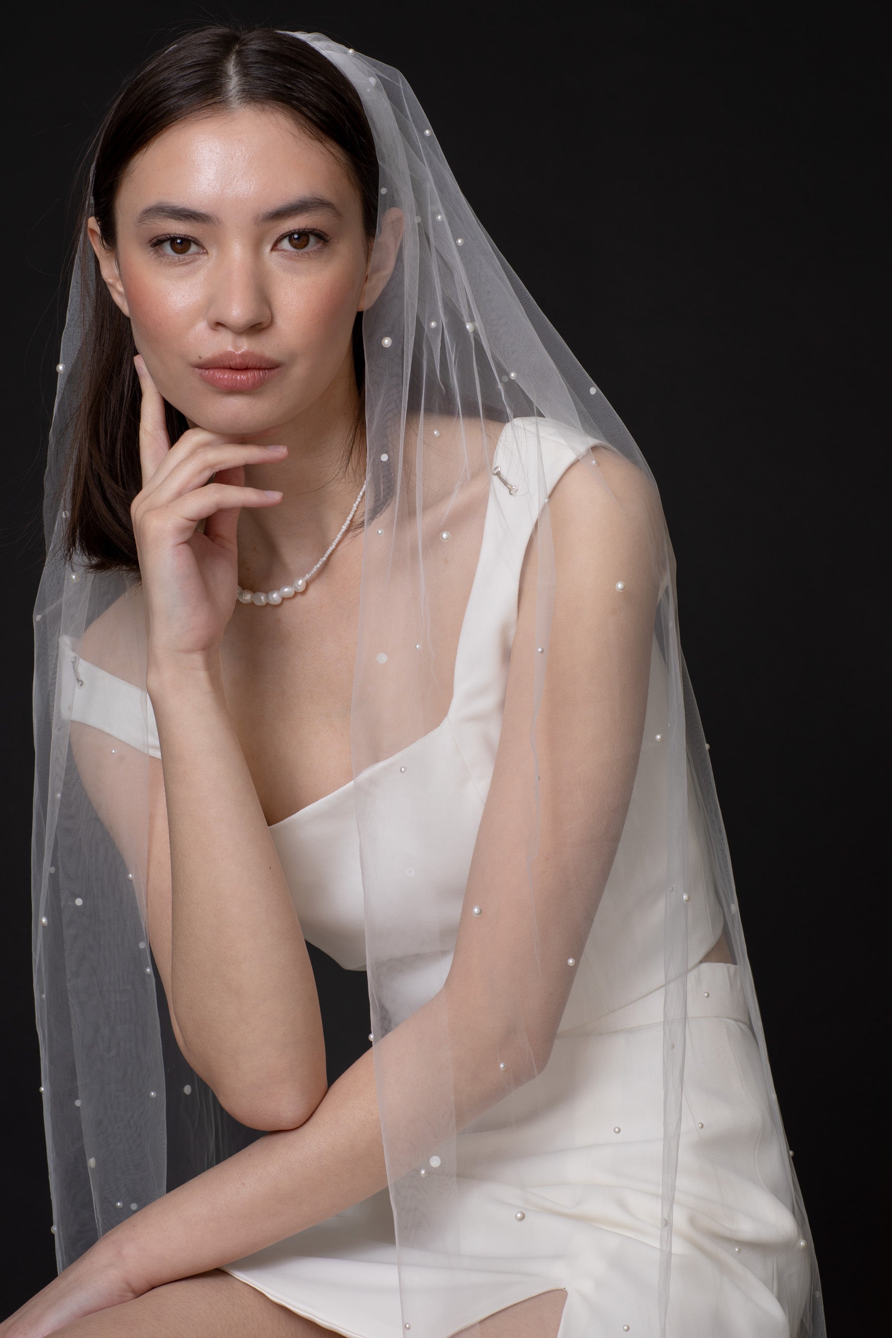 Pearl wedding veils 2025 | TEMPÊTE