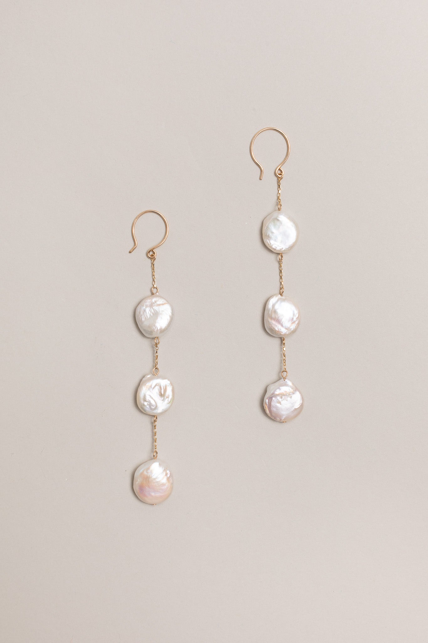 Coin Pearl Drop Earrings