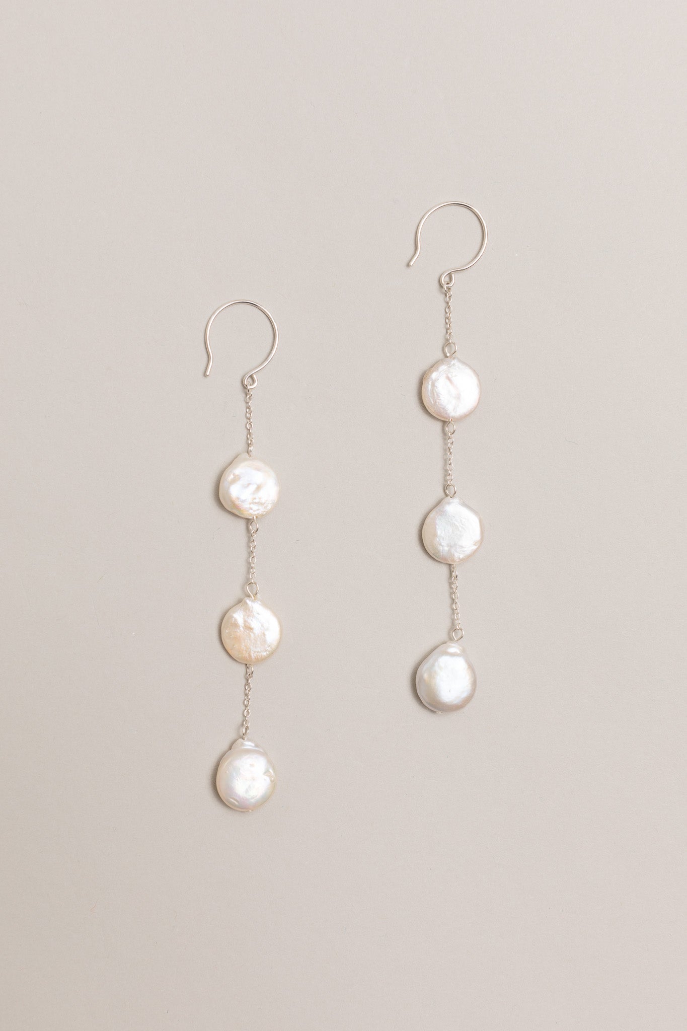 Coin Pearl Drop Earrings