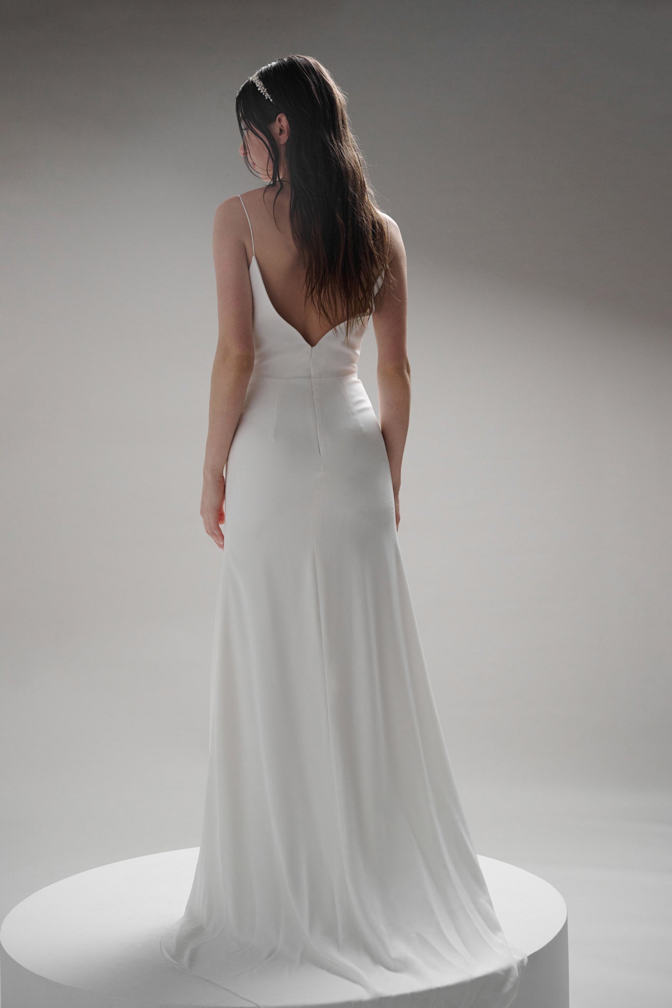 The Loire dress offers a timeless look of sophistication, perfect for a bride seeking an effortless yet elegant look.