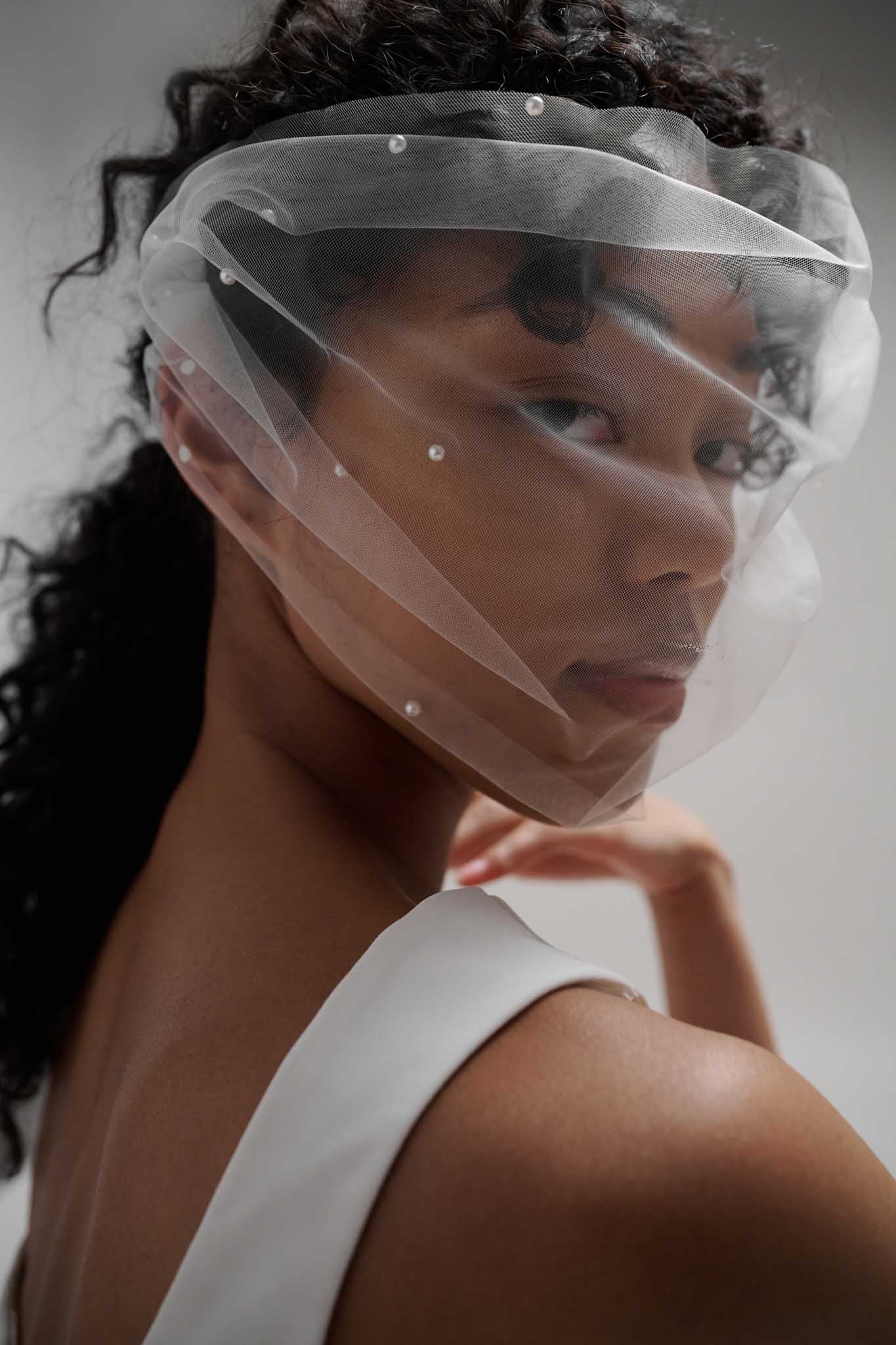 Gia birdcage veil