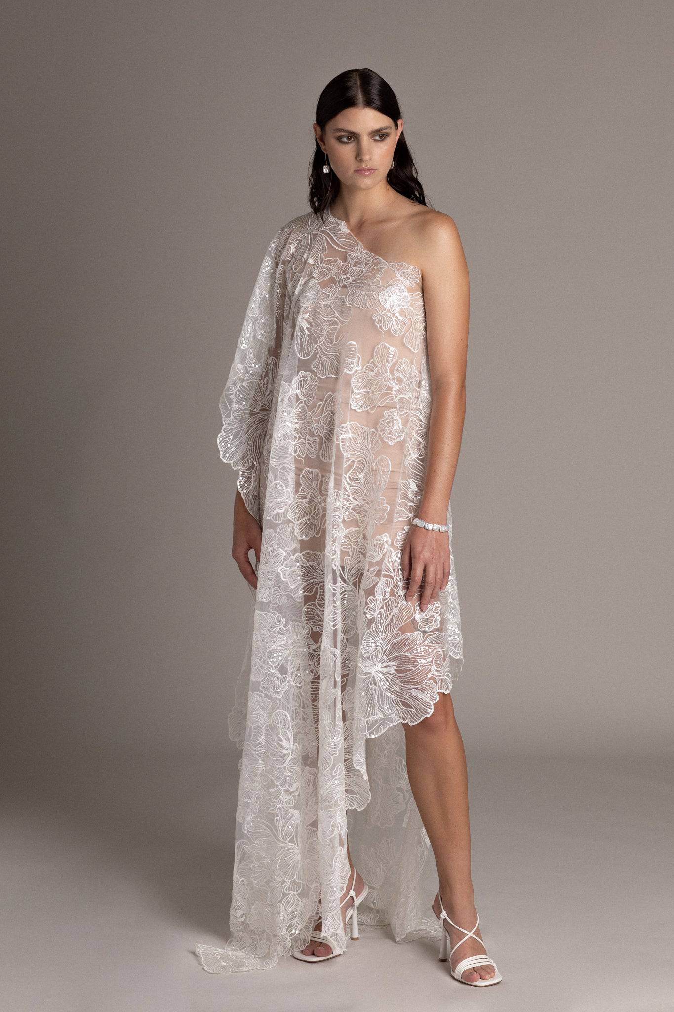 SEQUIN ASYMMETRIC COUTURE DRESS