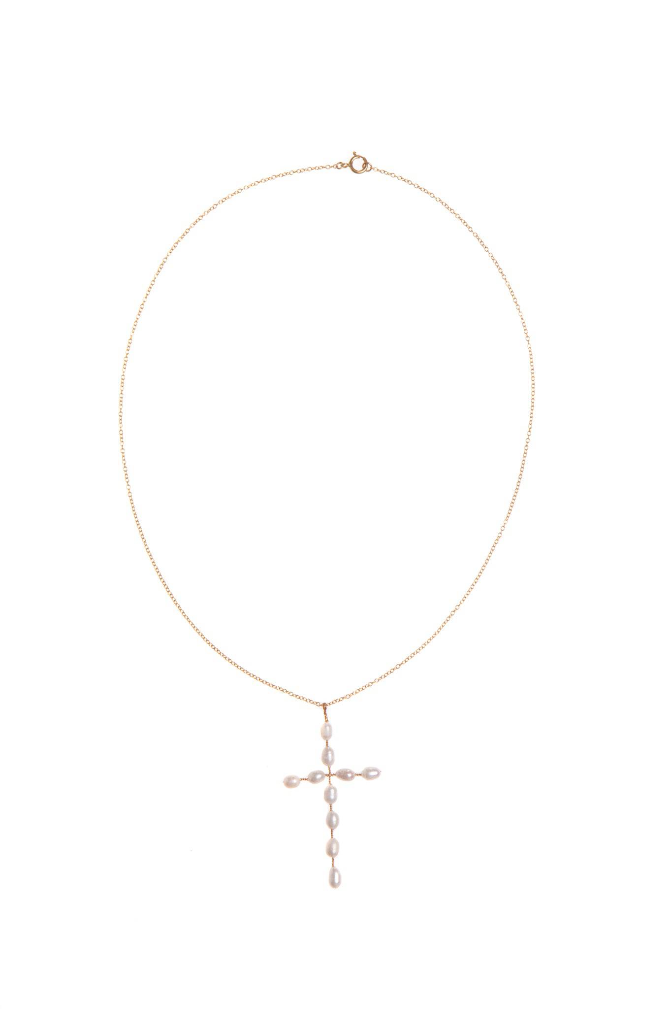 PEARL CROSS NECKLACE