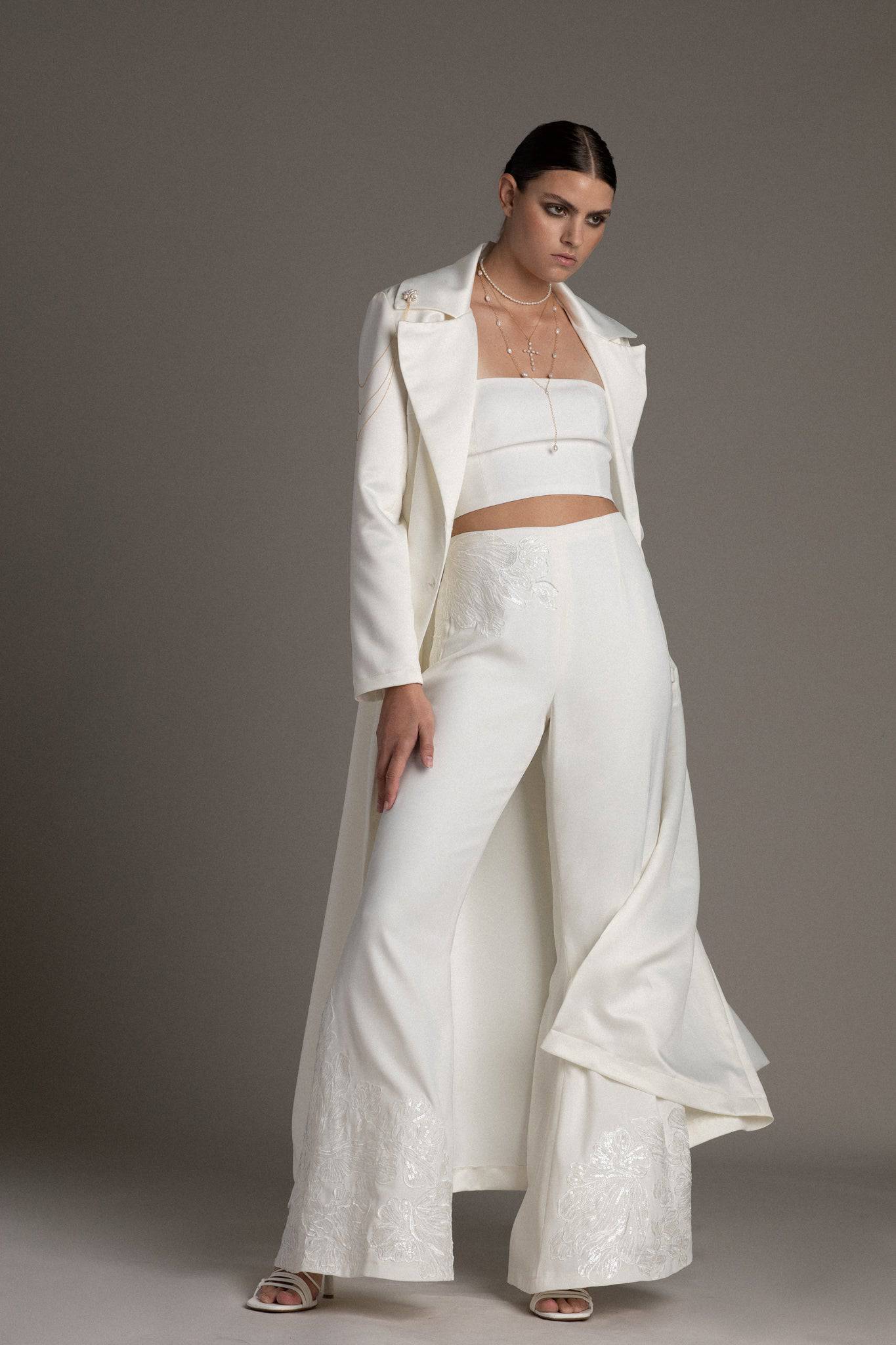 BELTED SATIN BRIDAL TRENCH