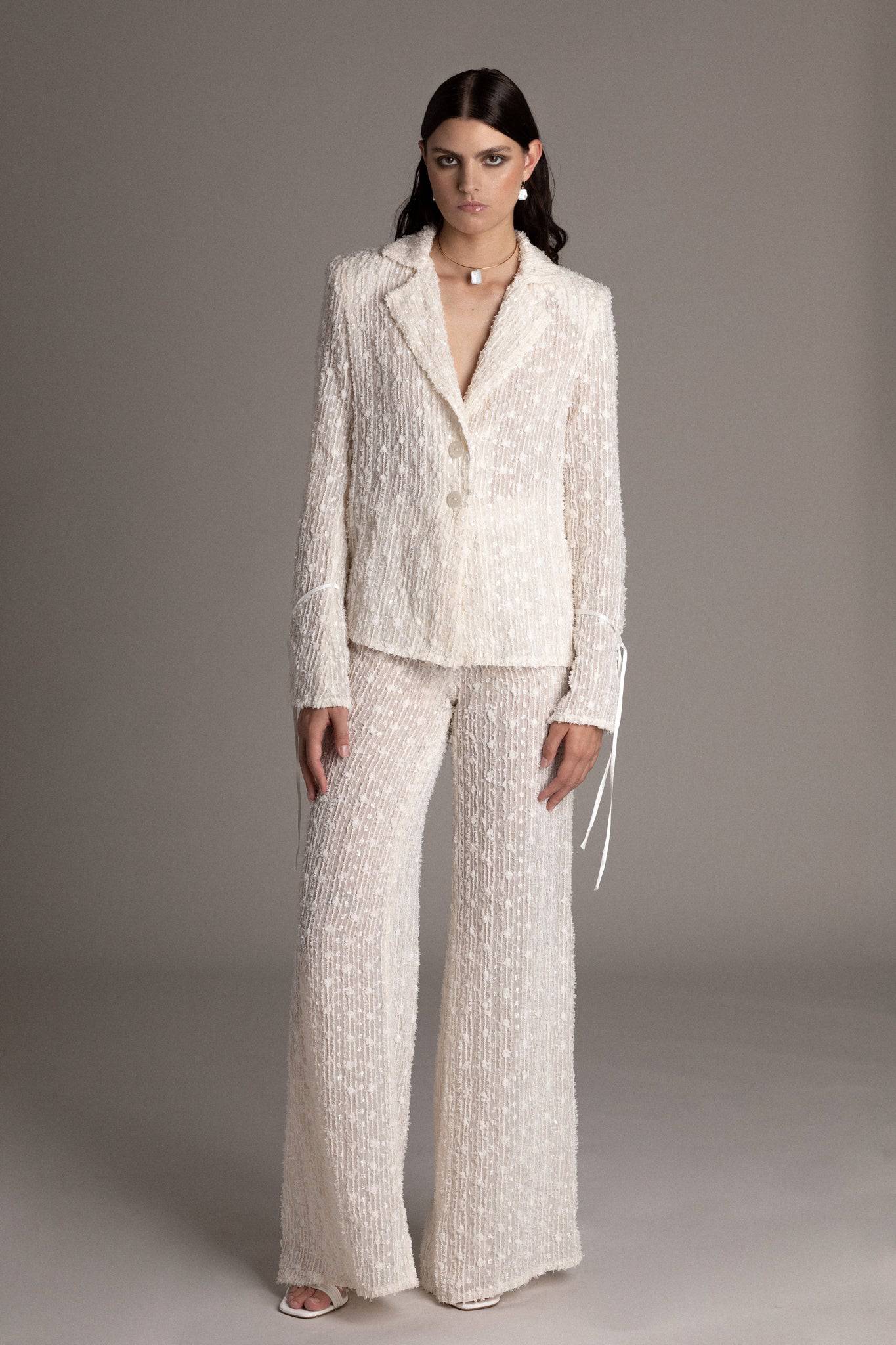 EMBROIDERED BLAZER WITH STRINGS