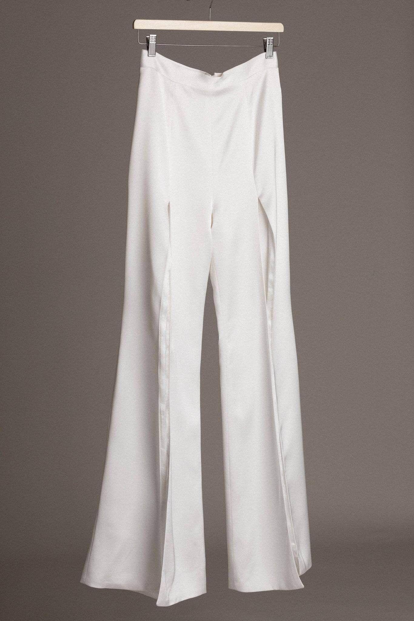 MATTE SATIN SLIT PANTS