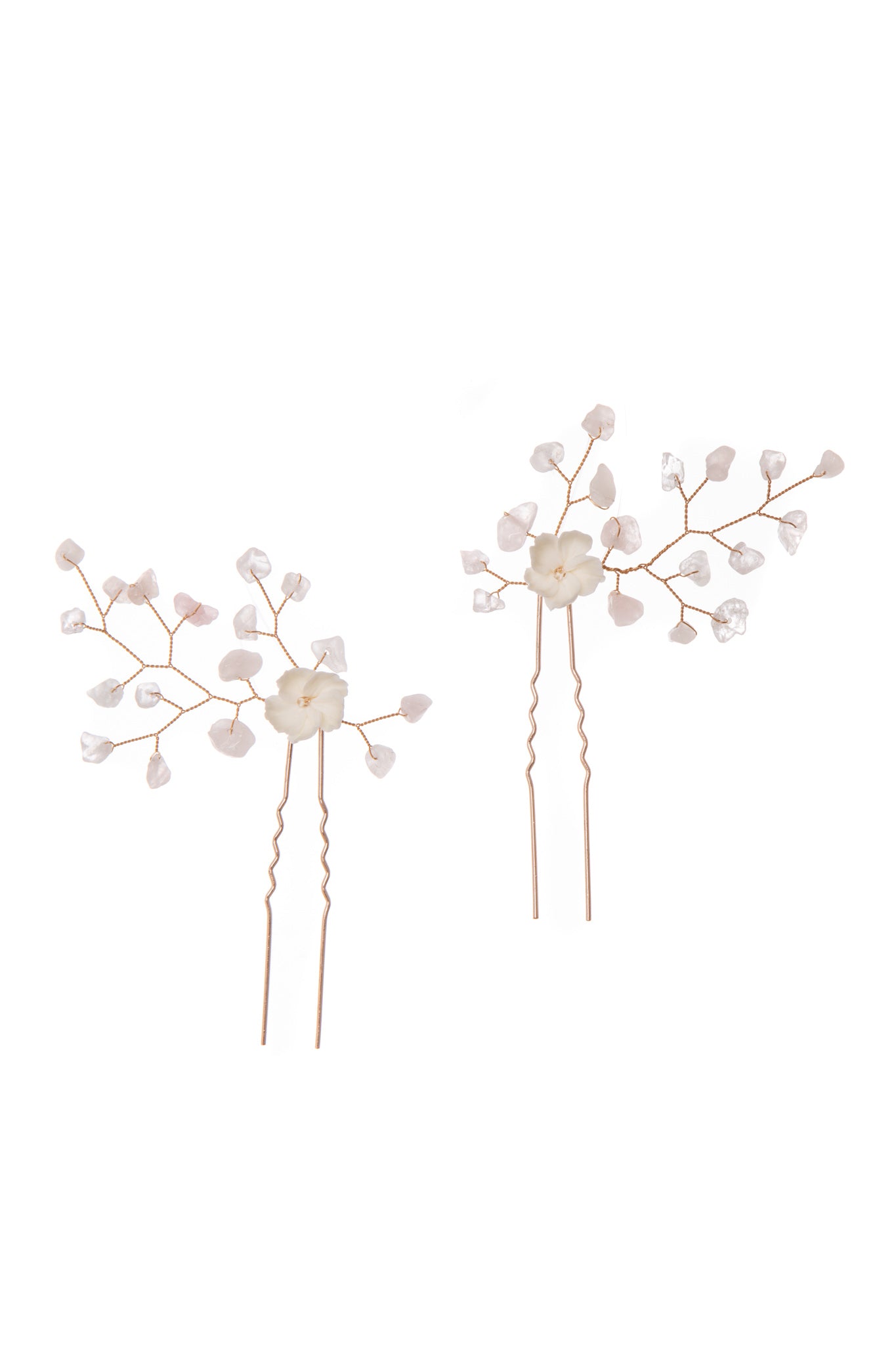 Lily Rose Quartz Wedding Hair Pin Set | TEMPÊTE Bridal Boutique